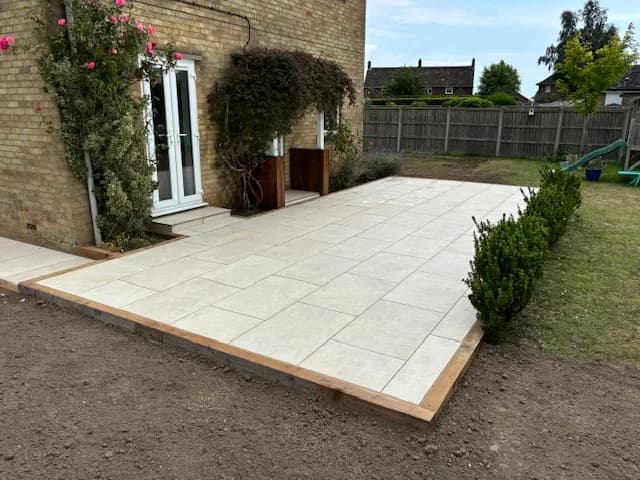 Relaid new patio and footpaths