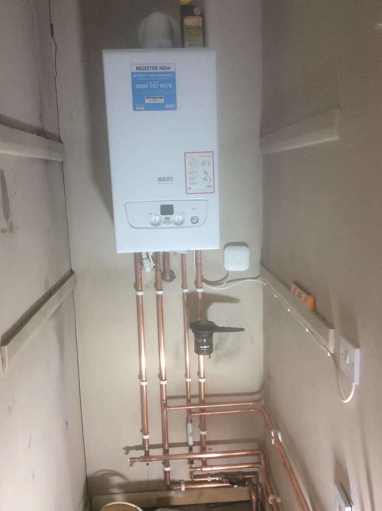 Combination boiler installation.